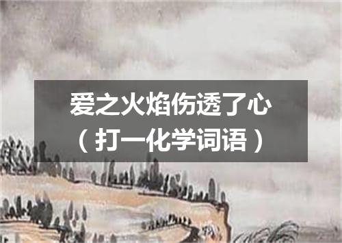 爱之火焰伤透了心（打一化学词语）