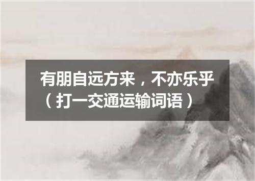 有朋自远方来，不亦乐乎（打一交通运输词语）