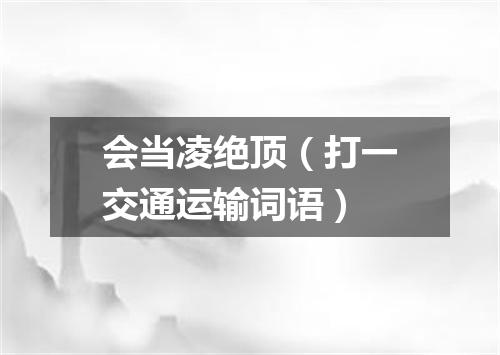 会当凌绝顶（打一交通运输词语）