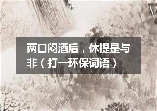 两口闷酒后，休提是与非（打一环保词语）