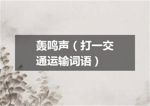 轰鸣声（打一交通运输词语）