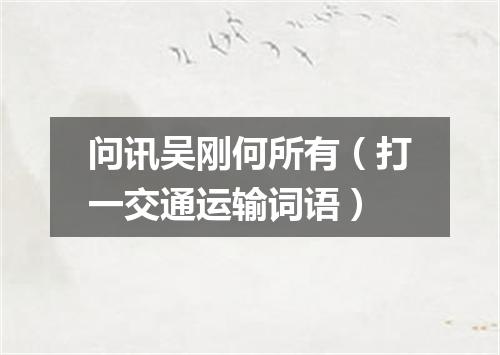 问讯吴刚何所有（打一交通运输词语）