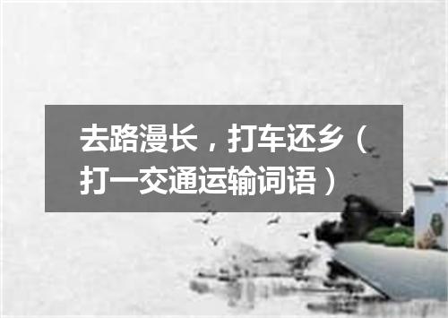 去路漫长，打车还乡（打一交通运输词语）