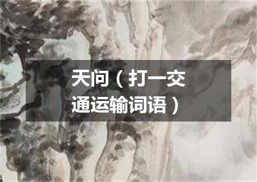 天问（打一交通运输词语）