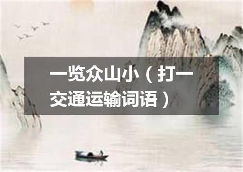 一览众山小（打一交通运输词语）