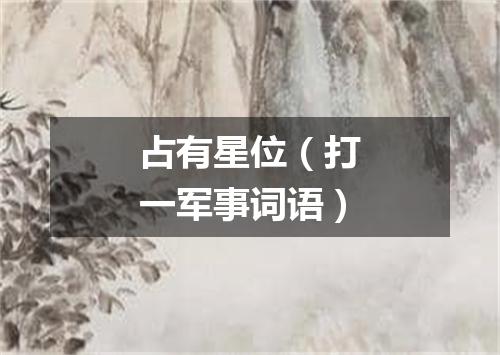 占有星位（打一军事词语）