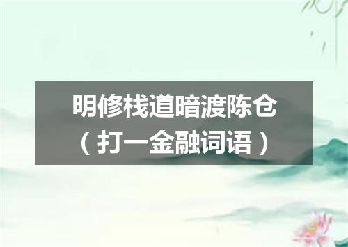 明修栈道暗渡陈仓（打一金融词语）