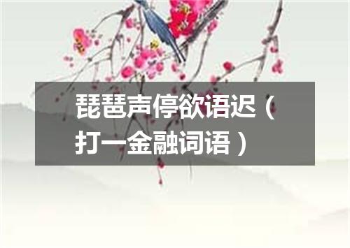 琵琶声停欲语迟（打一金融词语）