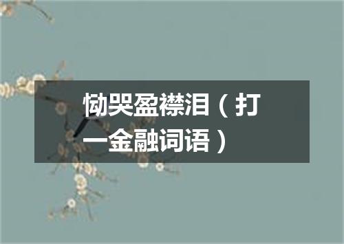 恸哭盈襟泪（打一金融词语）