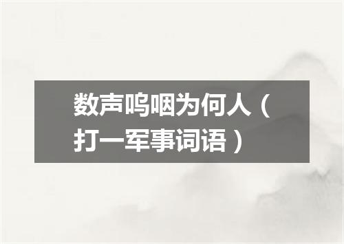 数声呜咽为何人（打一军事词语）