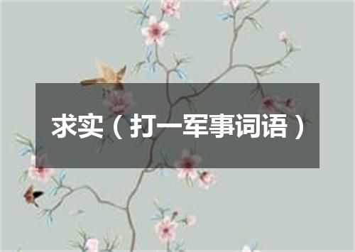 求实（打一军事词语）