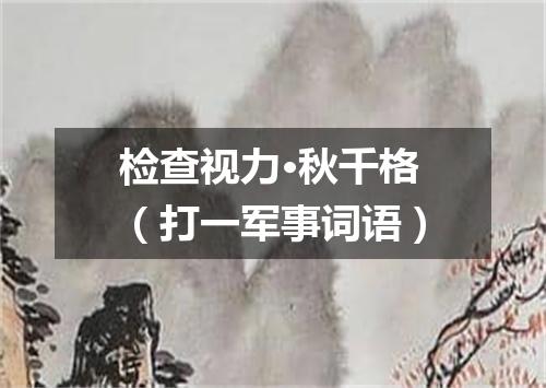 检查视力·秋千格（打一军事词语）