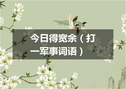 今日得宽余（打一军事词语）