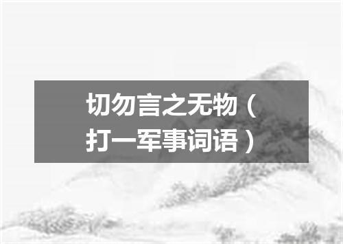 切勿言之无物（打一军事词语）