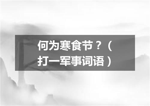 何为寒食节？（打一军事词语）
