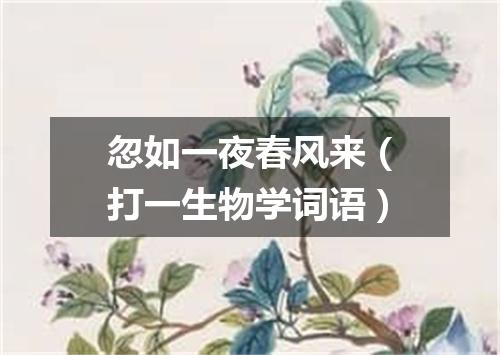 忽如一夜春风来（打一生物学词语）