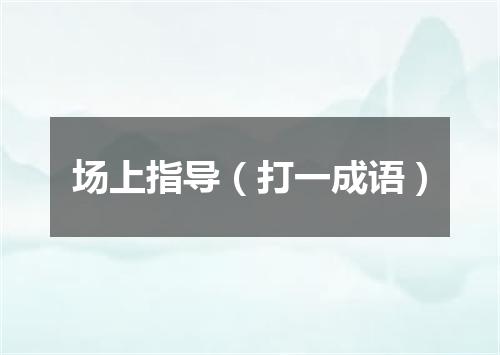 场上指导（打一成语）