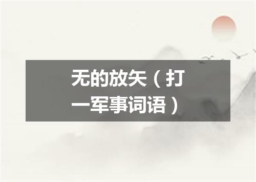 无的放矢（打一军事词语）