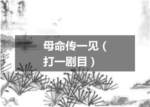 母命传一见（打一剧目）