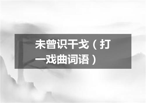 未曾识干戈（打一戏曲词语）