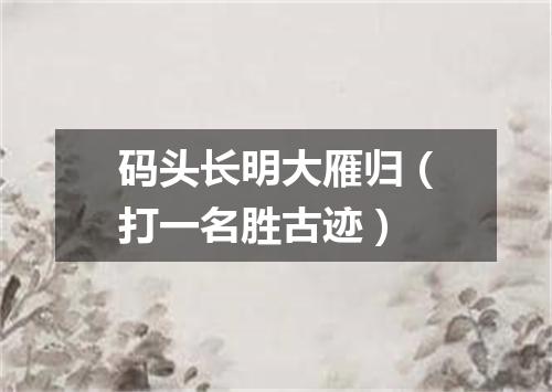 码头长明大雁归（打一名胜古迹）