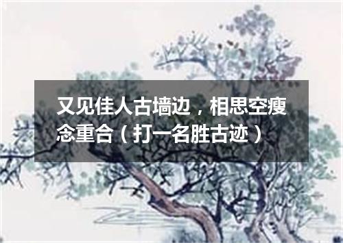又见佳人古墙边，相思空瘦念重合（打一名胜古迹）