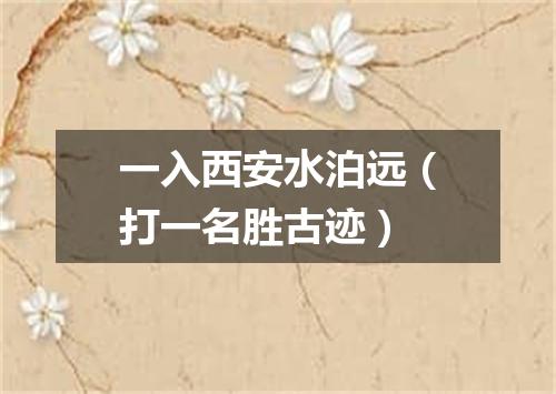 一入西安水泊远（打一名胜古迹）