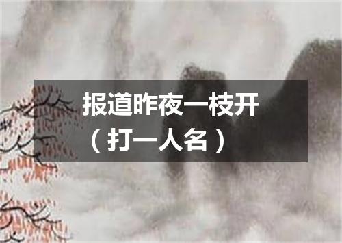 报道昨夜一枝开（打一人名）
