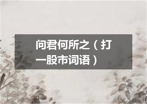 问君何所之（打一股市词语）