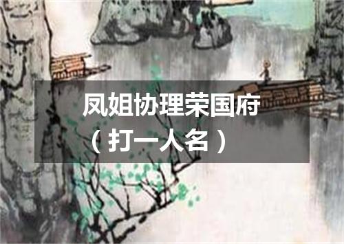 凤姐协理荣国府（打一人名）