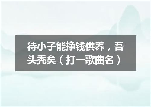 待小子能挣钱供养，吾头秃矣（打一歌曲名）