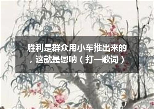 胜利是群众用小车推出来的，这就是恩呐（打一歌词）