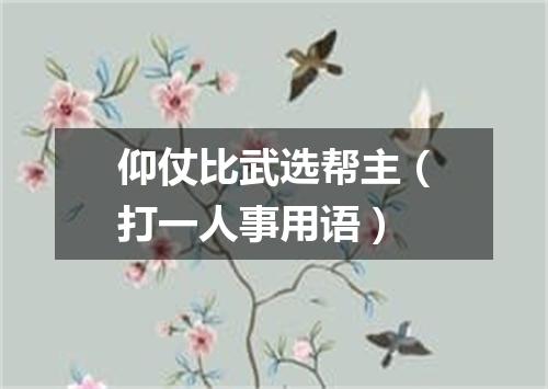 仰仗比武选帮主（打一人事用语）