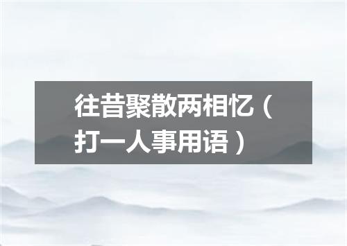 往昔聚散两相忆（打一人事用语）