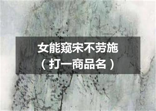 女能窥宋不劳施（打一商品名）
