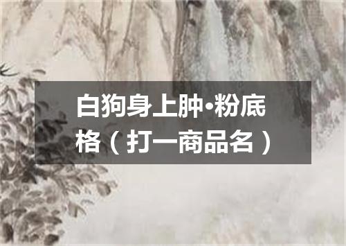 白狗身上肿·粉底格（打一商品名）
