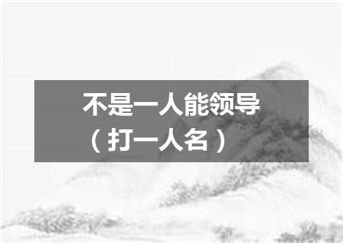 不是一人能领导（打一人名）