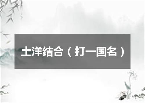 土洋结合（打一国名）