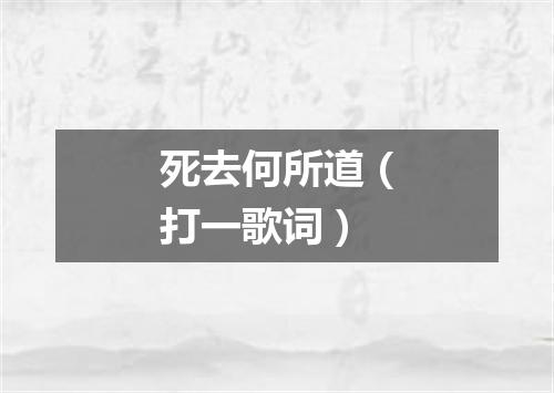 死去何所道（打一歌词）