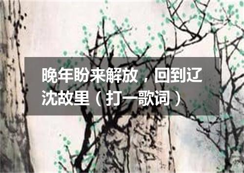 晚年盼来解放，回到辽沈故里（打一歌词）