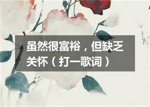虽然很富裕，但缺乏关怀（打一歌词）