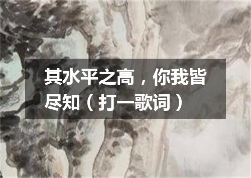 其水平之高，你我皆尽知（打一歌词）