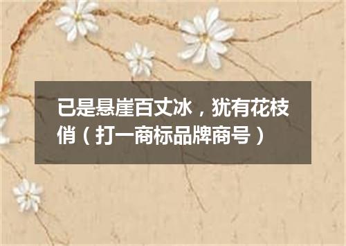 已是悬崖百丈冰，犹有花枝俏（打一商标品牌商号）