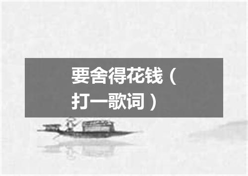 要舍得花钱（打一歌词）