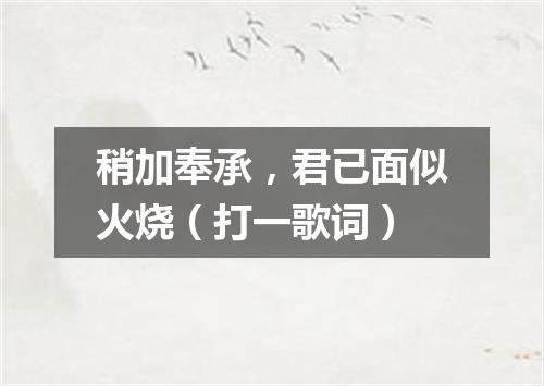稍加奉承，君已面似火烧（打一歌词）