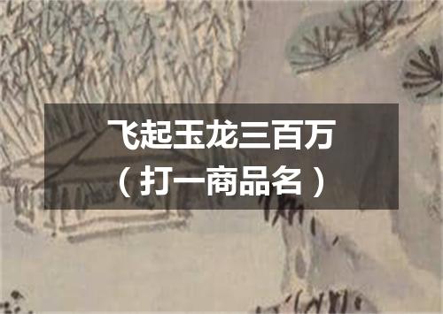 飞起玉龙三百万（打一商品名）