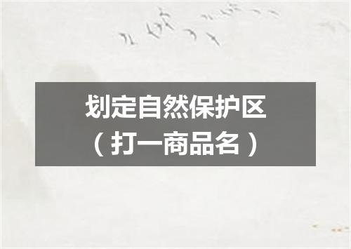 划定自然保护区（打一商品名）