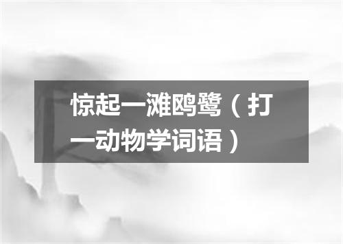 惊起一滩鸥鹭（打一动物学词语）