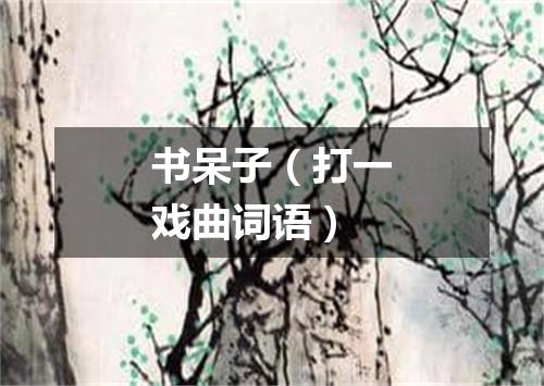 书呆子（打一戏曲词语）