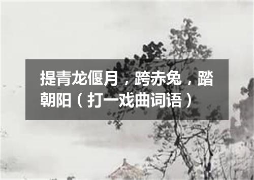 提青龙偃月，跨赤兔，踏朝阳（打一戏曲词语）